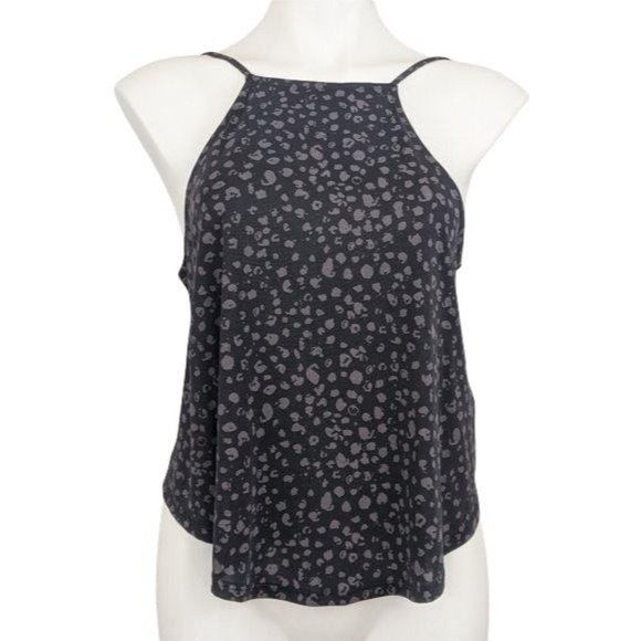 silence and noise black grey cheetah print hi neck tank top extra small MSRP 34 - Picture 8 of 8